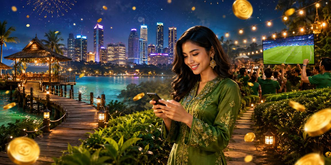 Pemain menikmati permainan slot mudah alih sempena Hari Raya di Petaling Jaya